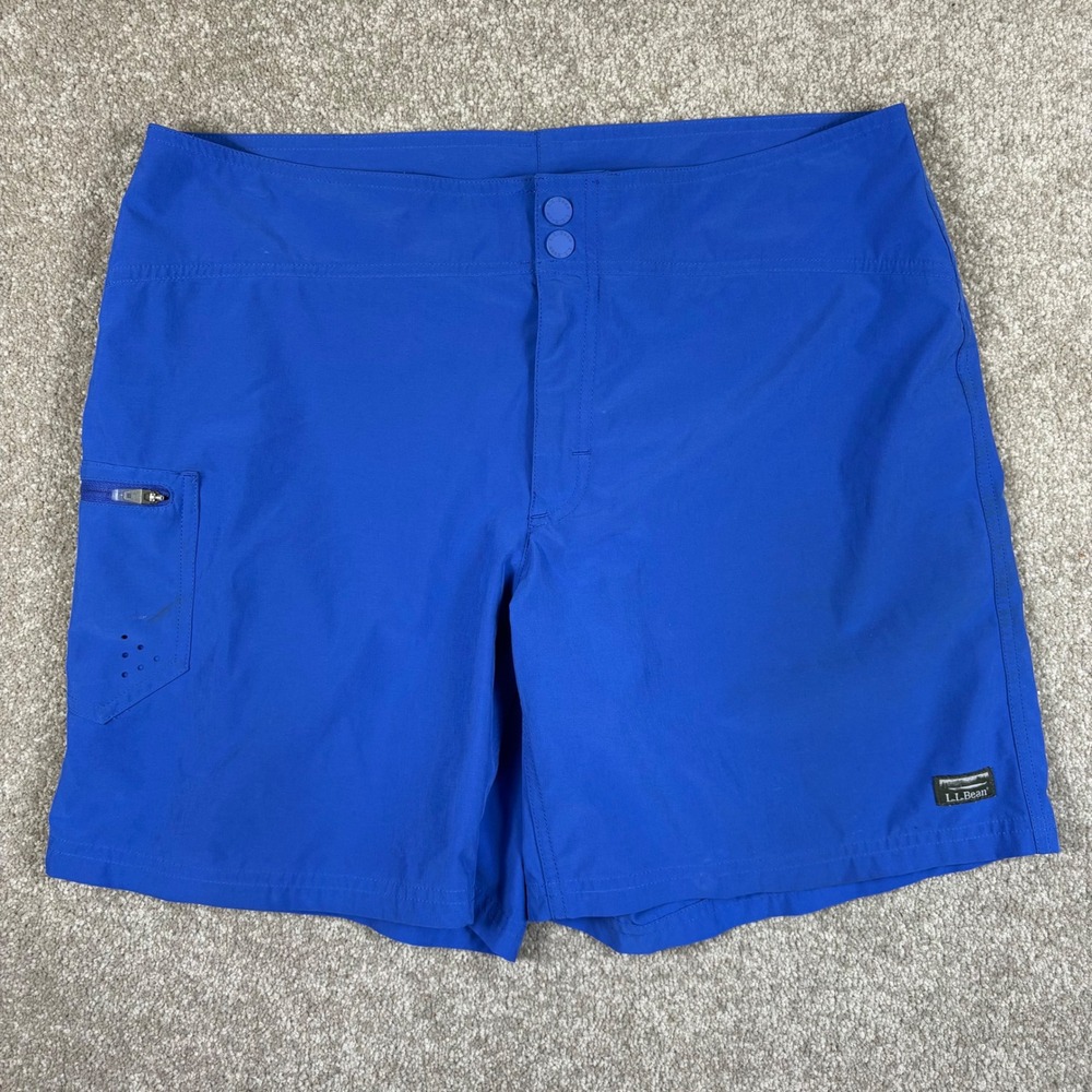 LL Bean Blue Active Shorts Womens 8 UPF 50+ Recycled Stretch Cargo 506397